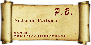 Putterer Barbara névjegykártya